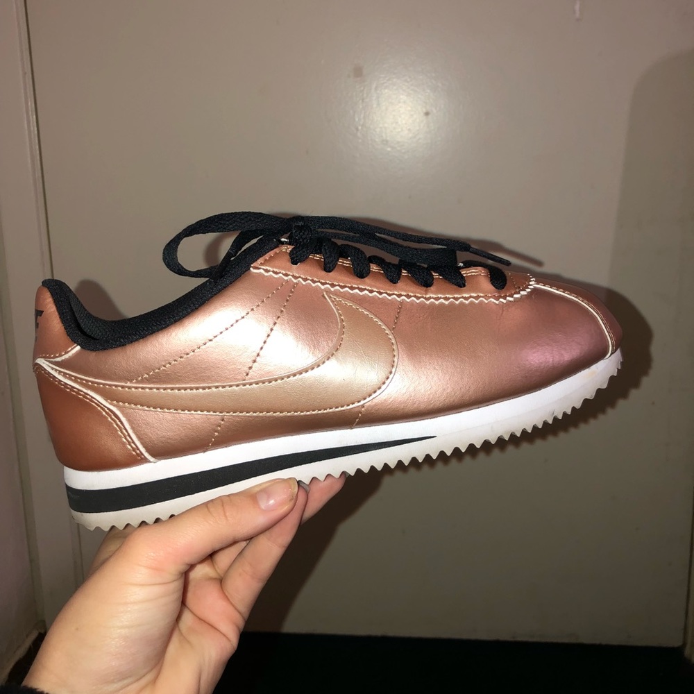 Rose Gold/Black Nike Cortez